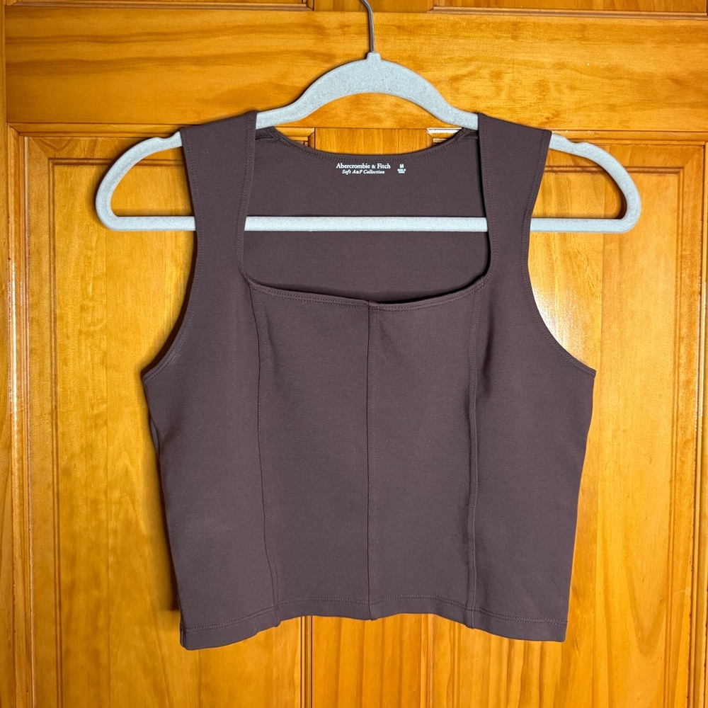 Abercrombie & Fitch Brown Ponte Corset Top Womens Size Medium